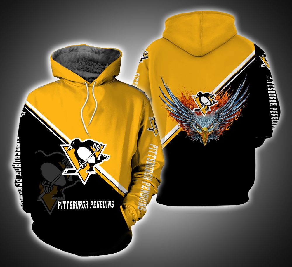 Pittsburgh Penguins Fire Eagle 3D Print Hoodie