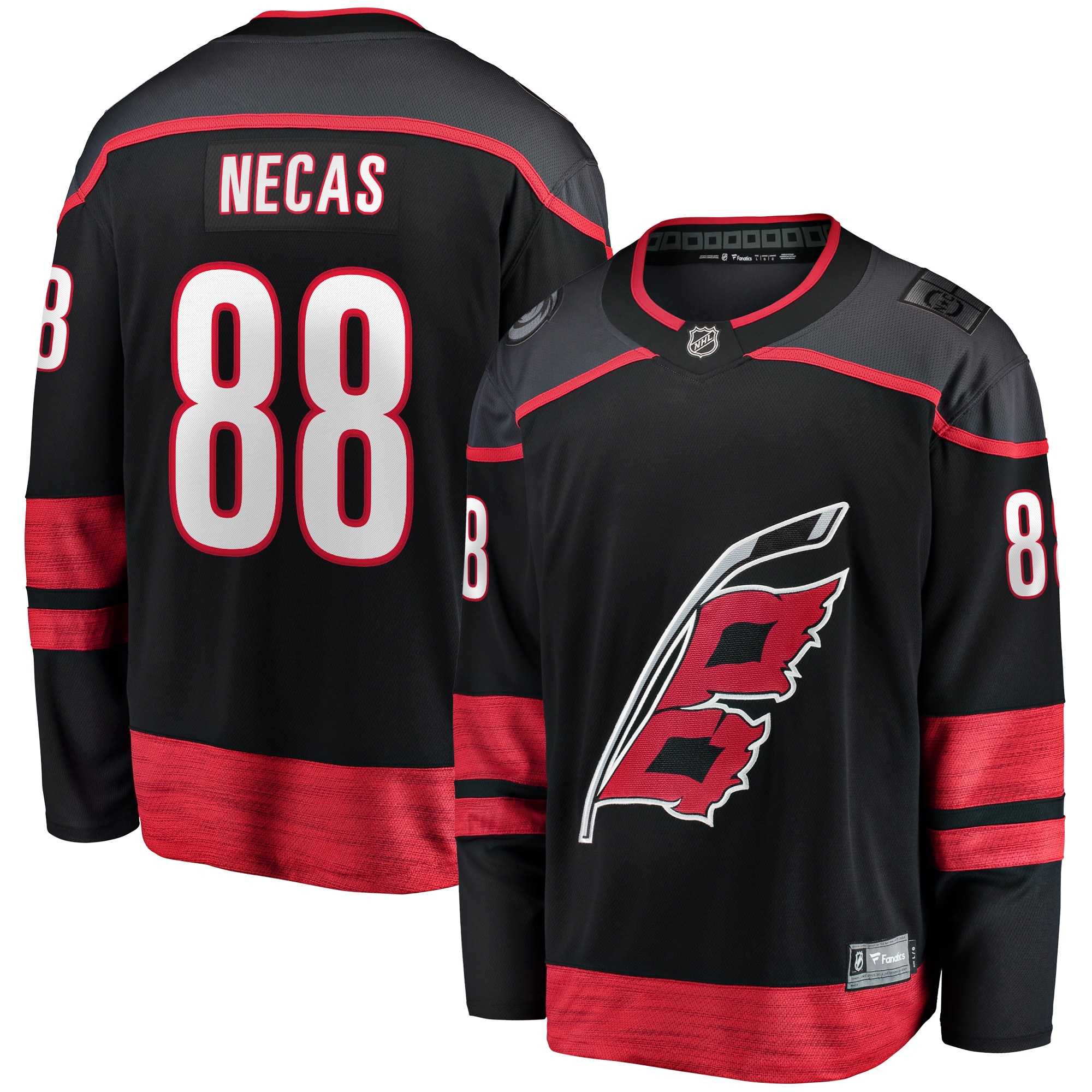 Martin Necas Carolina Hurricanes Branded Home Breakaway Jersey – Black