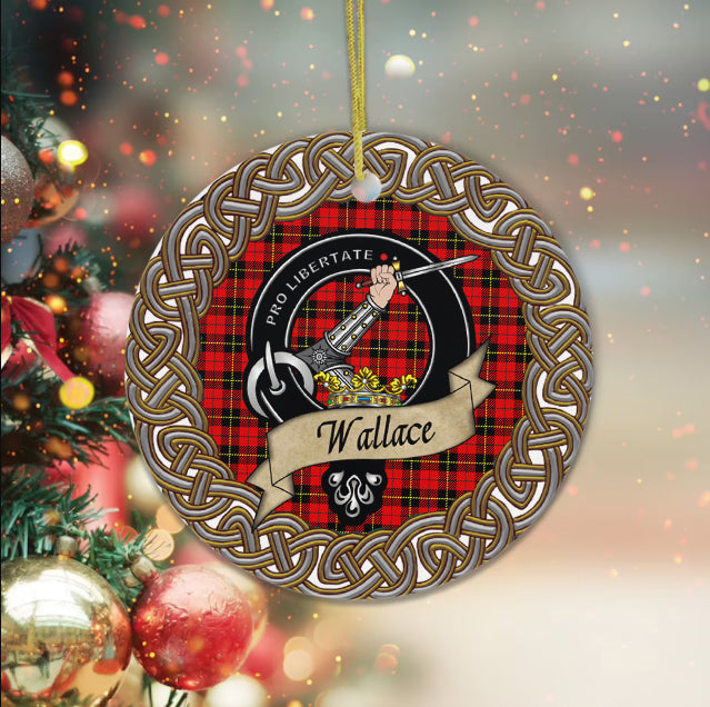 Wallace Celtic Ring Plaid Ornament Gift. Christmas Tree Ornament Tartan Ornament Great Christmas Ornaments Gift