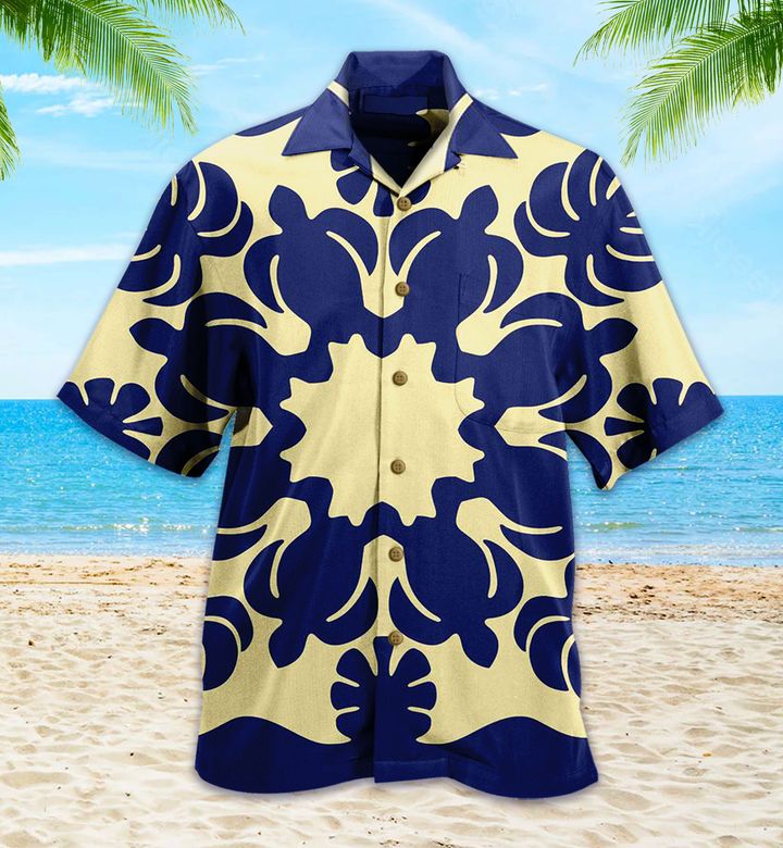 Hawaii Flower Turtle Blue Hawaii Shirt Ha62092