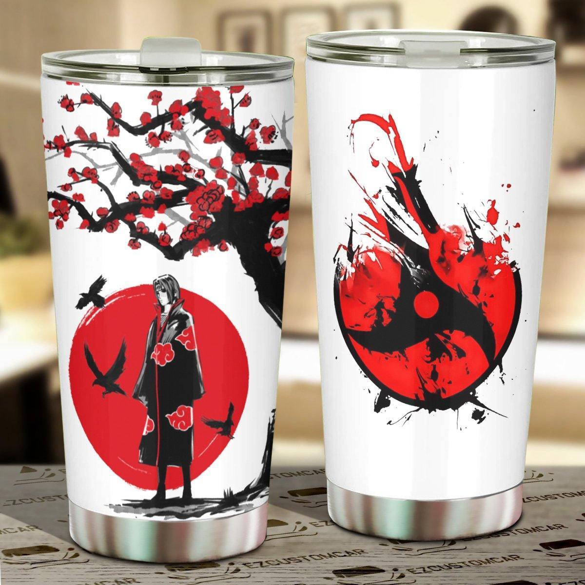 Akatsuki Itachi Stainless Steel Tumbler Japan Style Naruto Anime Car Accessories