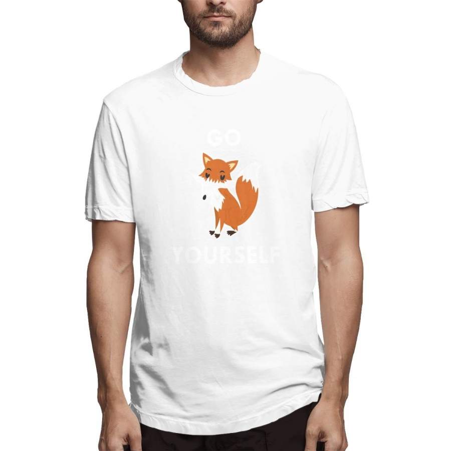 Summer Fashion Men’s Cotton T-shirt Go Fox Yourself Graphic T-shirt Printed Plus-size Men’s T-shirt Summer Tops