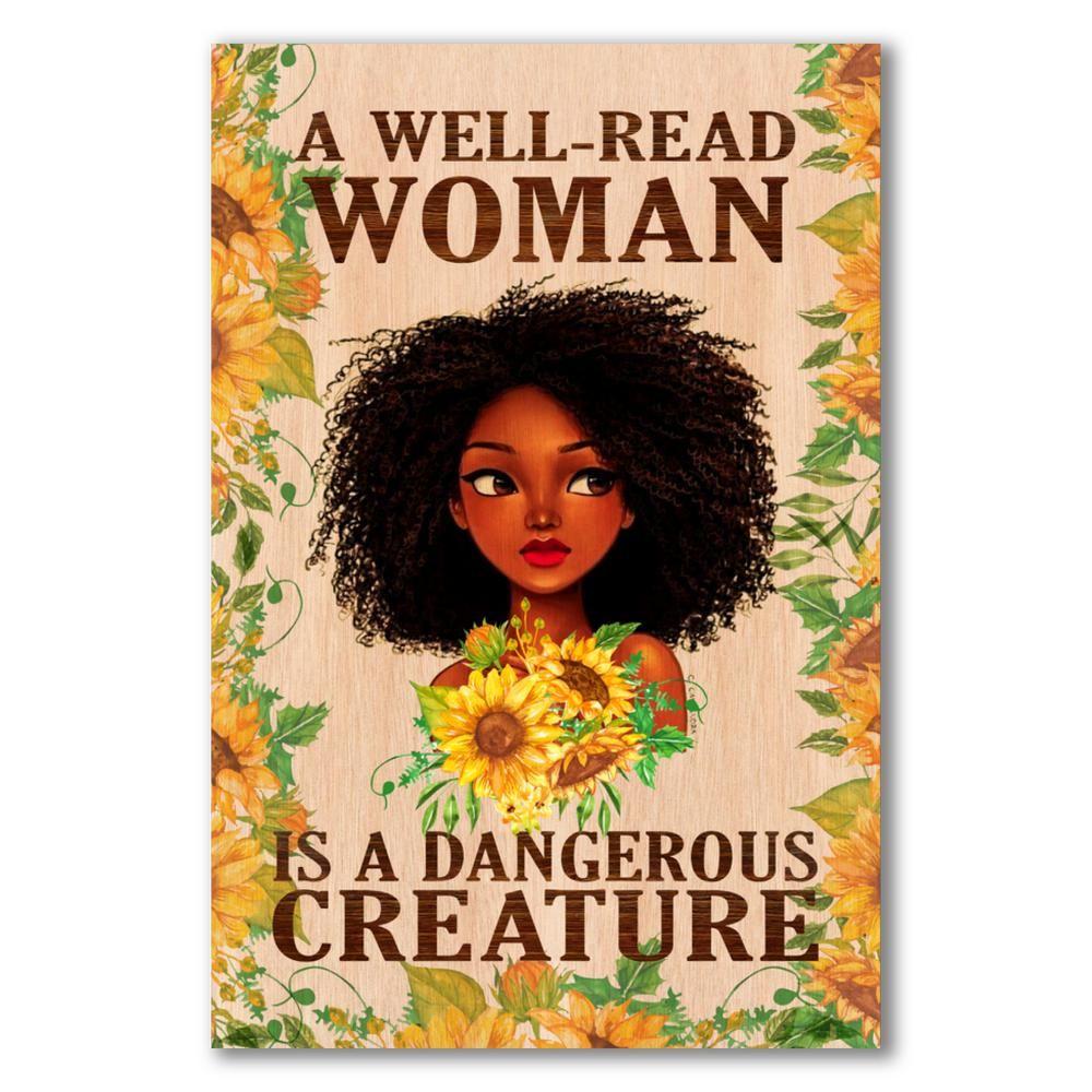 A Well Read Woman Is A Dangerous Creature Canvas And Poster, Canvas Prints, My Poster Wall, Canvas Wall Art, Wall Decor Visual Art, Halloween Gift, Happy Halloween