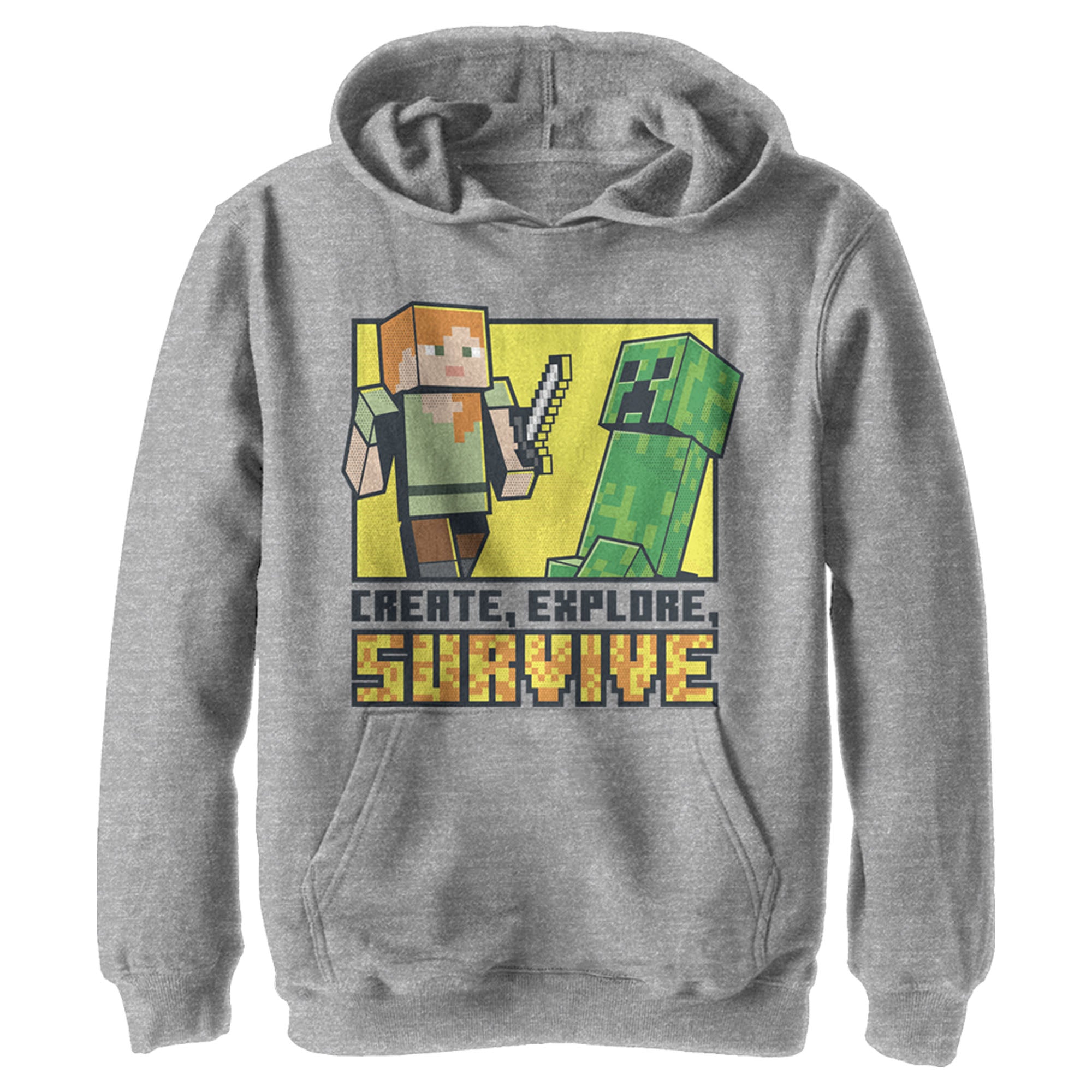 Minecraft Boy’S Create Explore Survive  Pull Over Hoodie