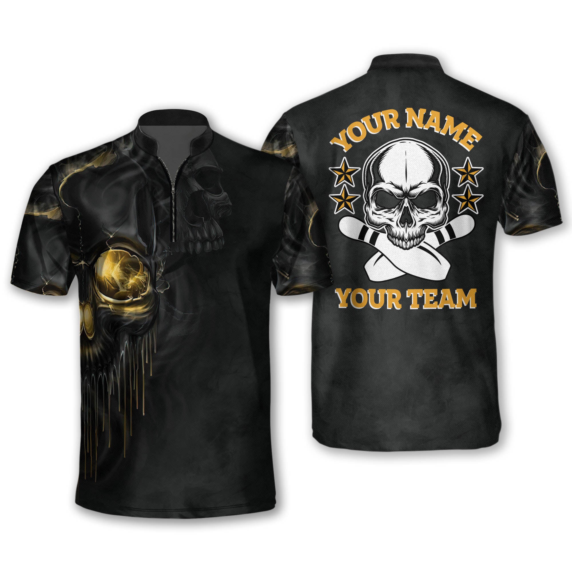 Skull Bowling League Jersey Team Shirts For Men, Idea Shirt For Team Bowling