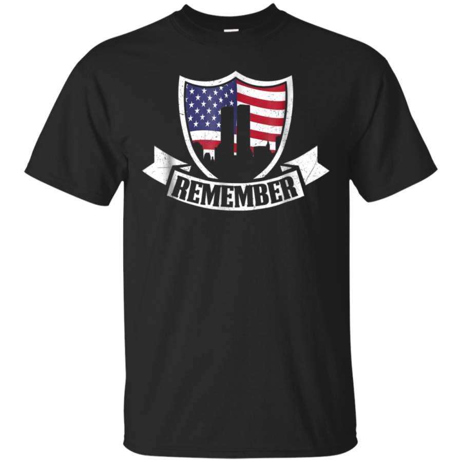 AGR Always Remember 911 Patriot Day USA Flag Shield T Shirt