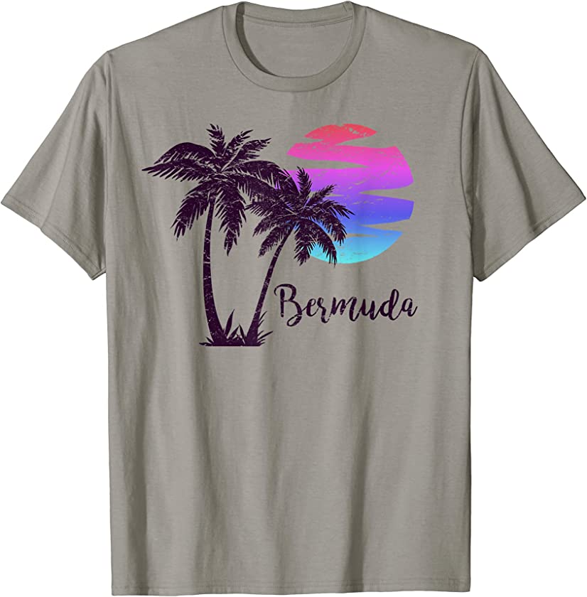 BERMUDA Beach Lover Gift Palm Tree Paradise Vacation Vintage T-Shirt