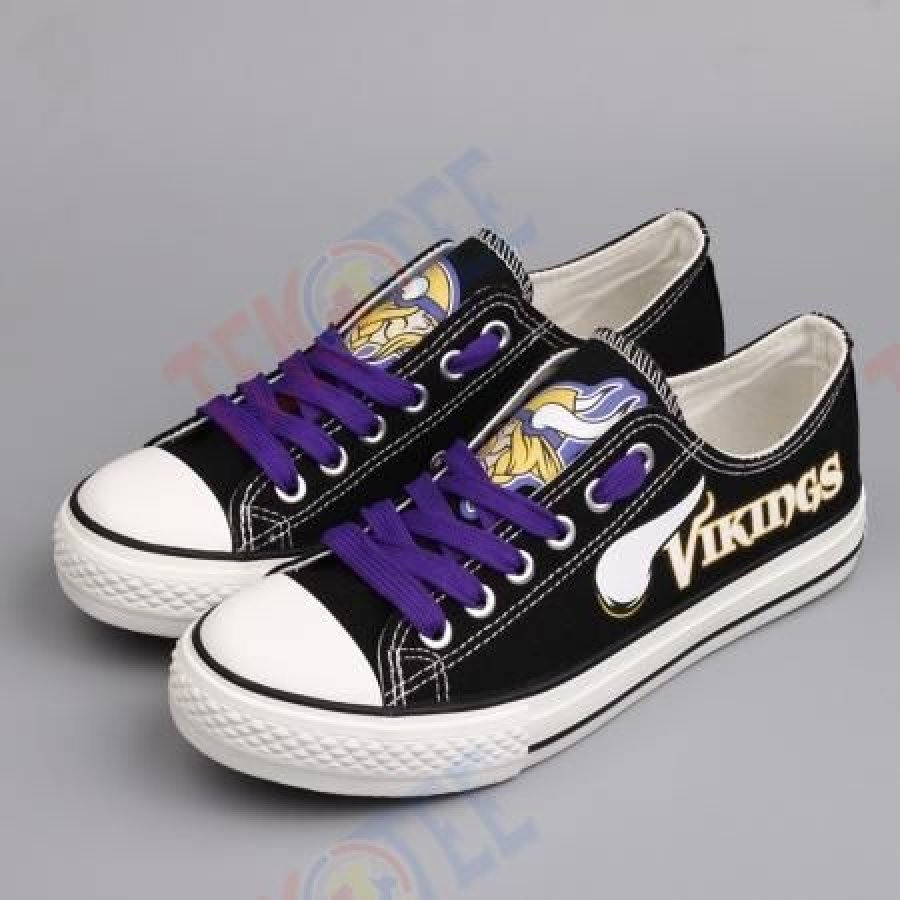 Mens Womens Minnesota Vikings Low Top Vikings Running Shoes Tennis Shoes Low Top Shoes Custom Print Footwear Converse Sneakers TMT288