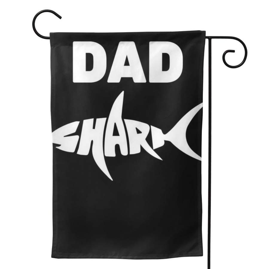 2 Pcs Garden Flag Dad Shark Horizontal Poster 12.5″x18″ -Mothers Day, Birthday Gifts for Mom, Dad, Wife, Husband, Daughters, Grandma, Friends