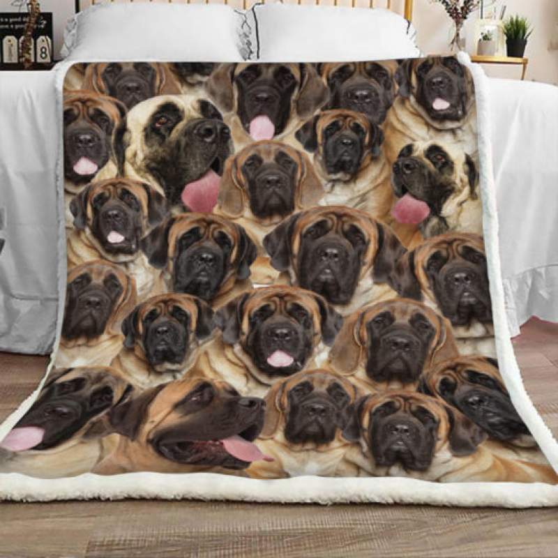 English Mastiff Sherpa Blanket JR1501 78O58