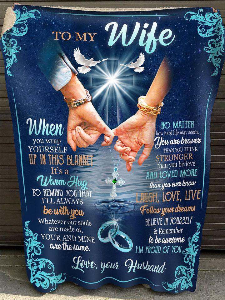 Be With You To My Wife Fleece Blanket From Husband Birthday Gift Home Decor Bedding Couch Sofa Soft And Comfy Cozy