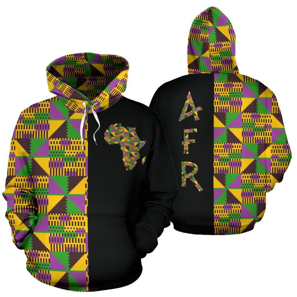 Greek Life Hoodie – Kente Cloth – Violet Ashanti The Half