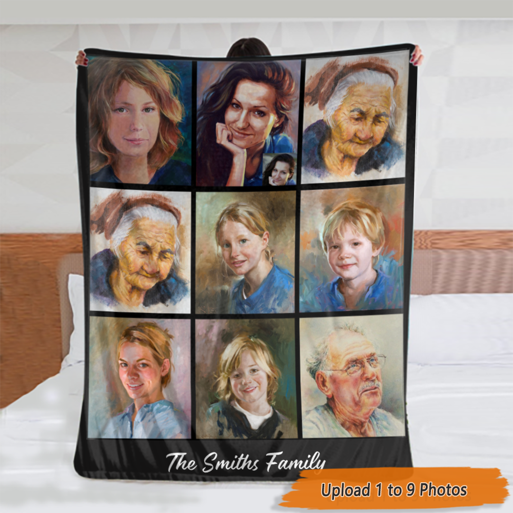 Personalized Photo Blanket Up To 9 Photos