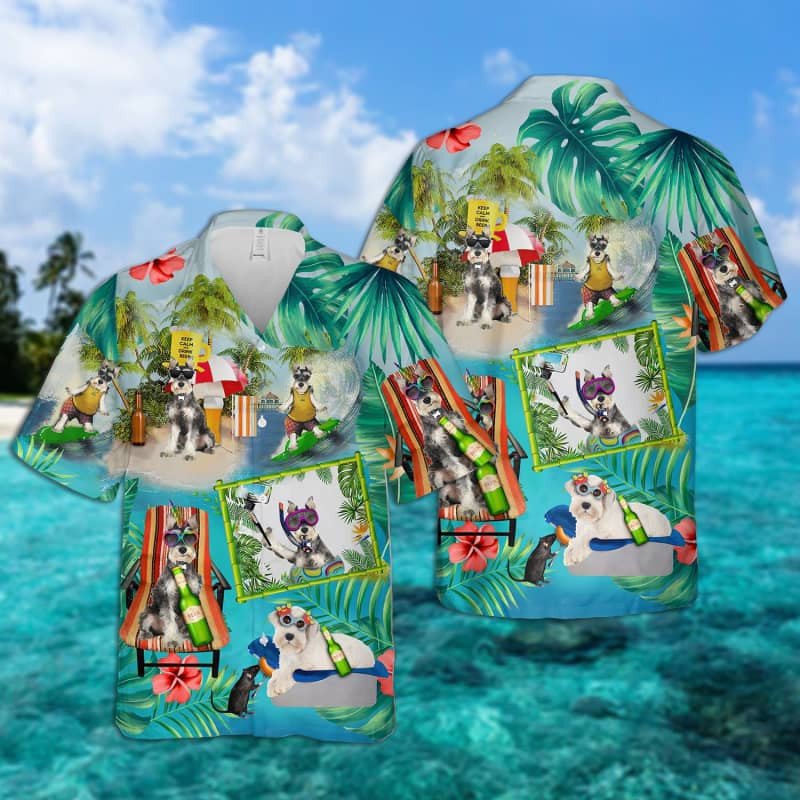 Felacia Miniature Schnauzer Beach Surfing Hawaii Shirt Ha79595