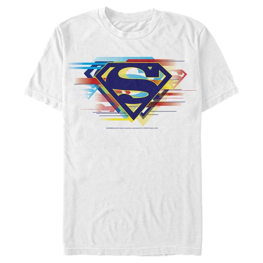 Superman Men’s Logo Computer Glitch  T Shirt