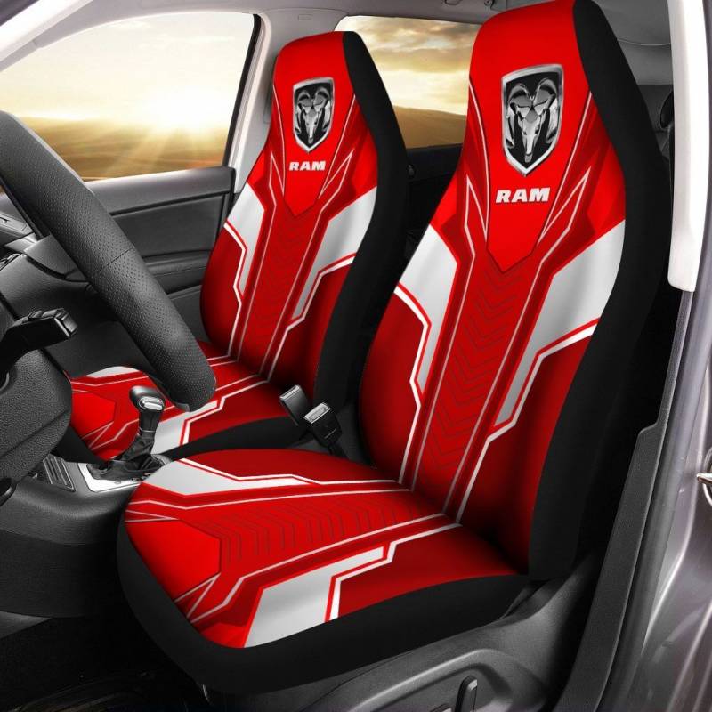 Dodge RAM TDV Car Seat Cover (Set of 2) Ver 6 (Red)