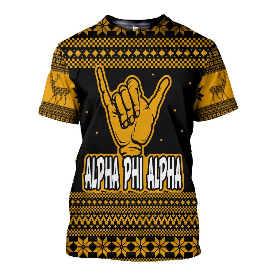 3D ALL OVER ALPHA PHI ALPHA UGLY SWEATER