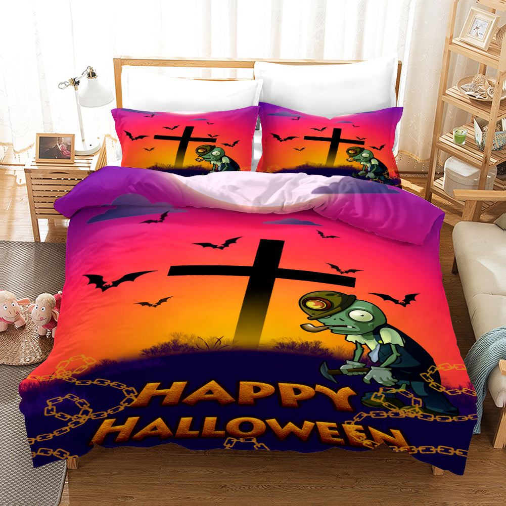 3D Halloween Horrible Ghost Bat Quilt Cover Set Bedding Set Duvet Cover Pillowcases Wj 4558