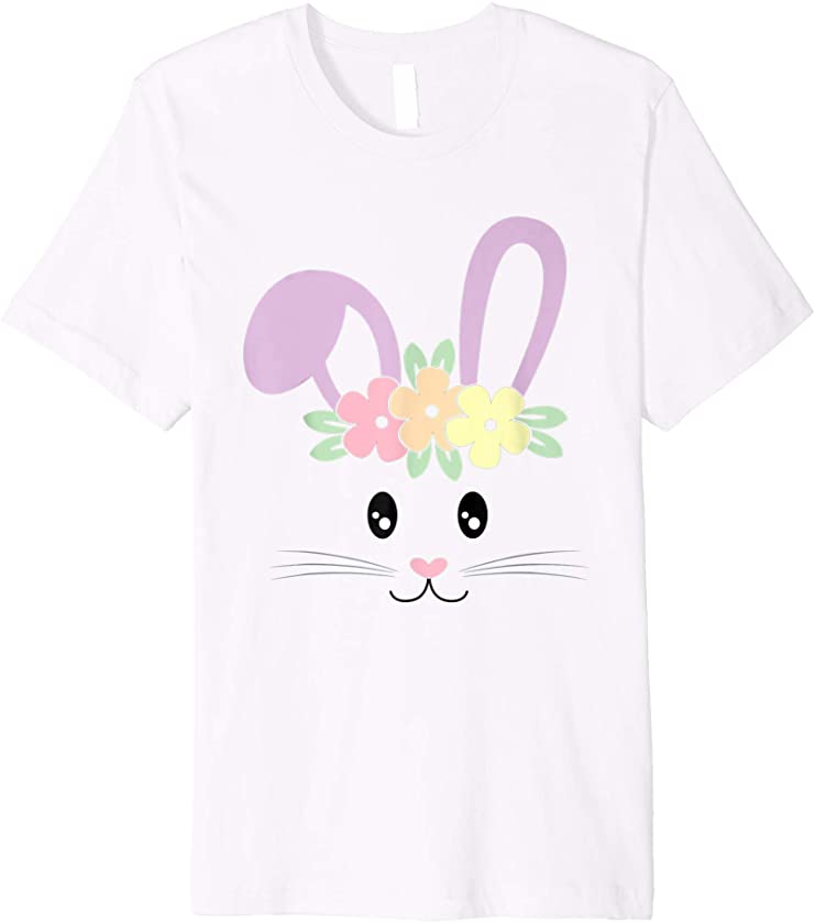 Cute Easter Bunny Face Pastel Tee For Girls and Toddlers Premium T-Shirt