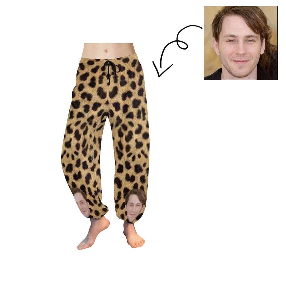 Custom Face Leopard Print Women’S All Over Print Harem Pants