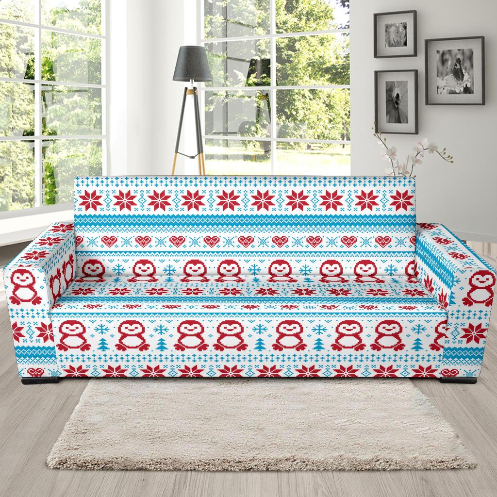 Penguin Sweater Printed Pattern Sofa Slipcover