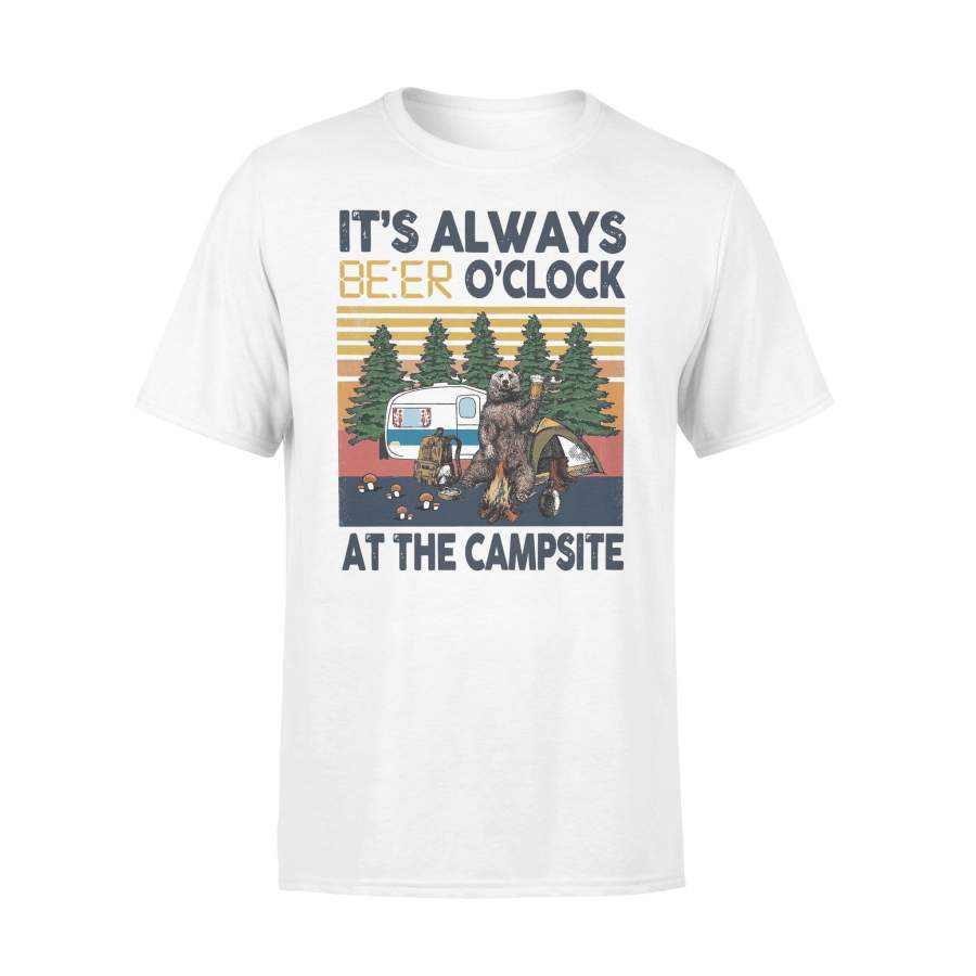 It’s Always Beer O’clock At The Campsite Camping Bear Vintage T-shirt