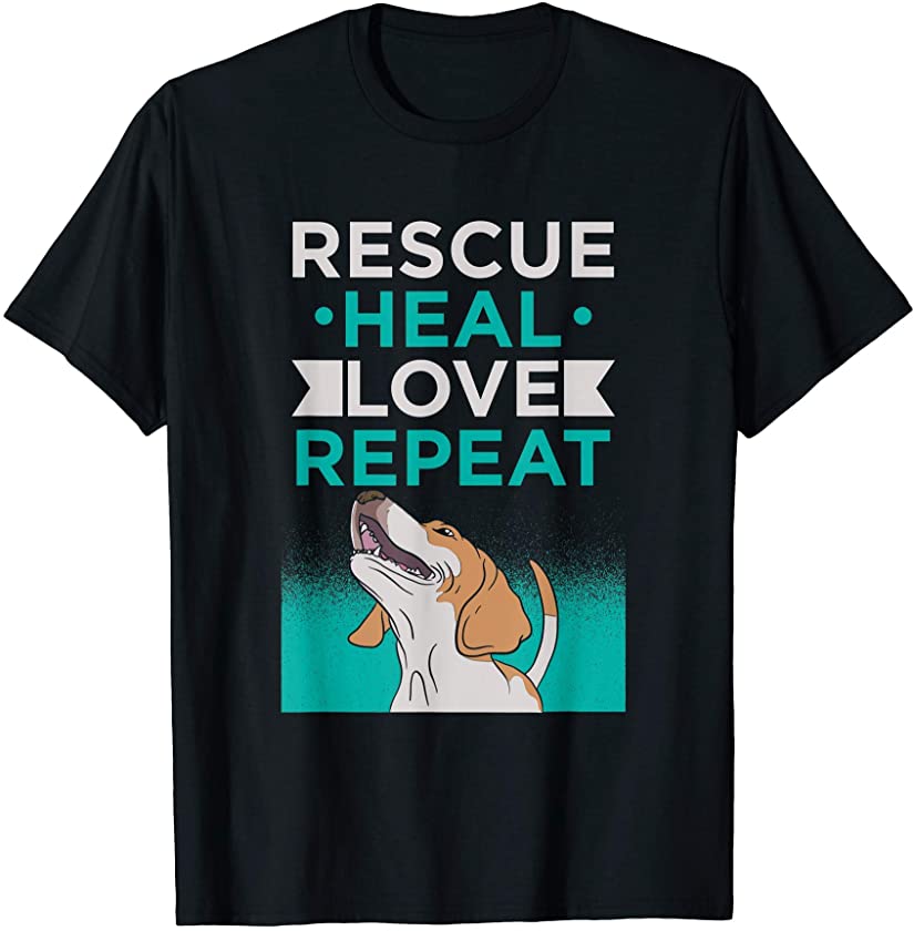 Rescue, Heal, Love – Animal Rescue, Dog Lover Gift T-Shirt