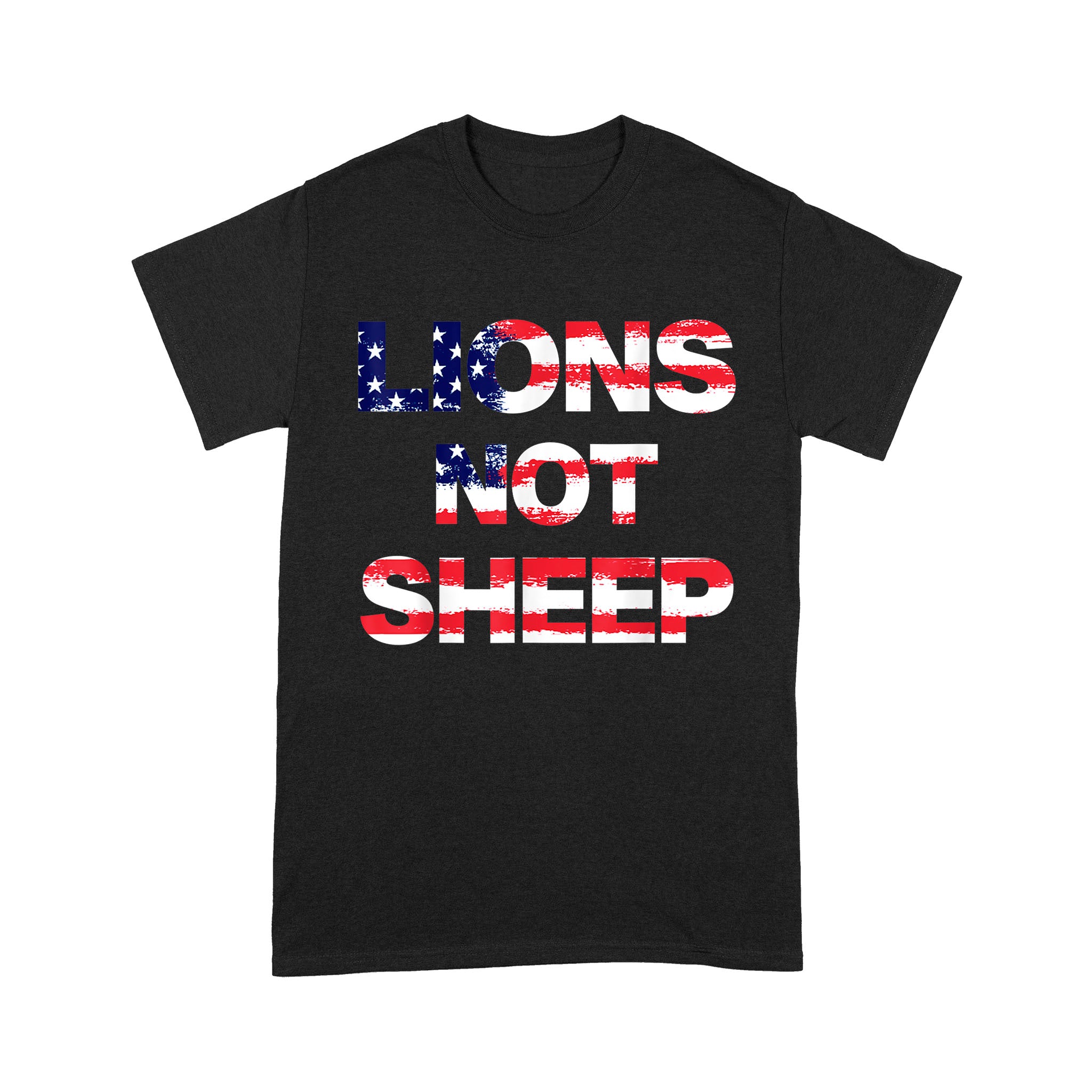 4Th Of July Lions Not Sheep Vintage American Patriot Flag – Standard T-Shirt