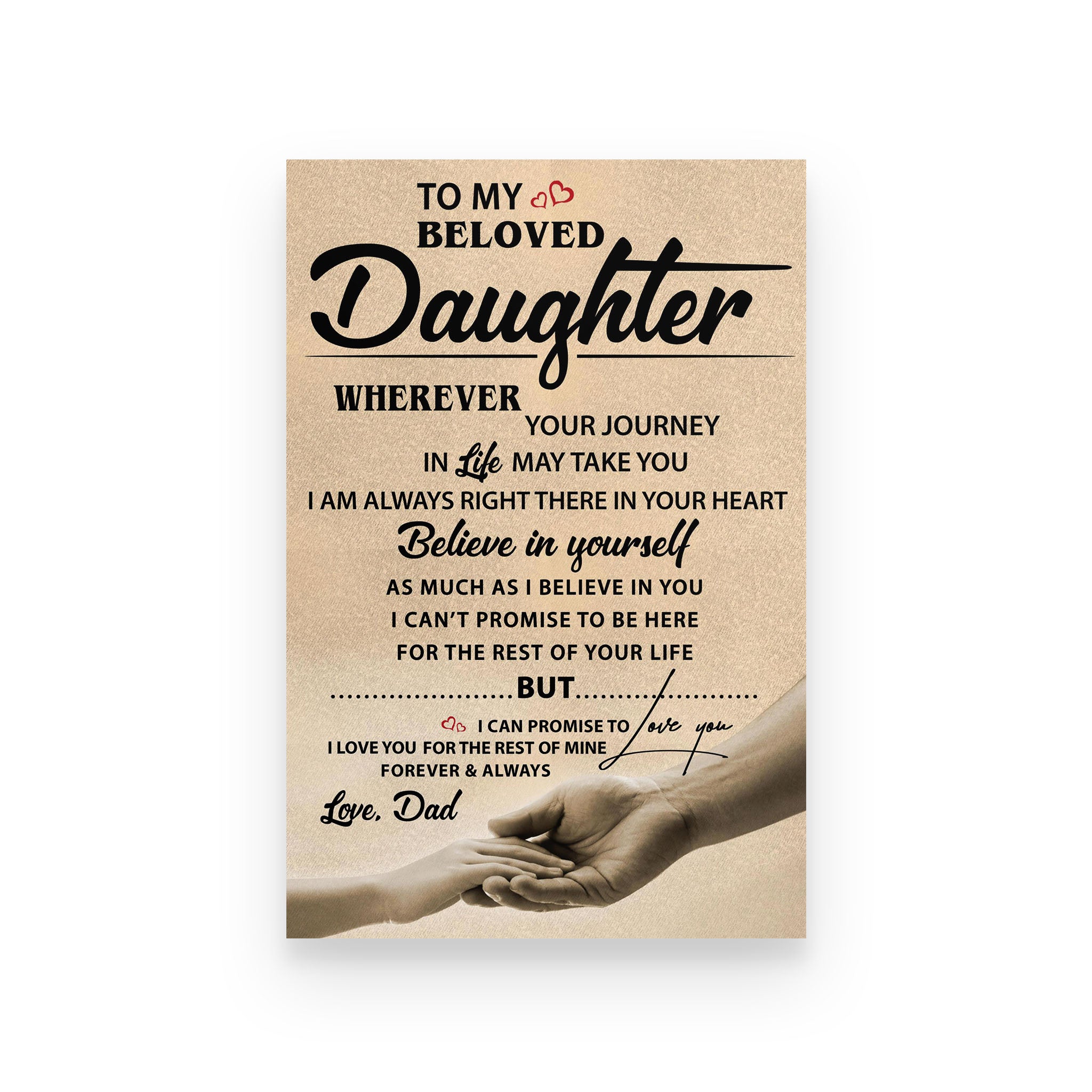 Poster family dad for daughter wherever your journey in life may take you