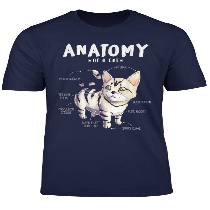 Anatomy Of A Cat T Shirt Cute Funny Kitten Pet Tee