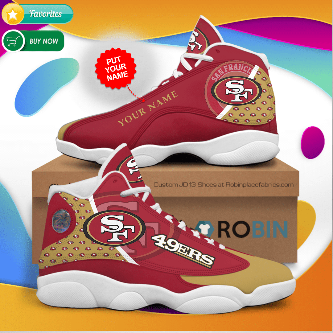 Personalized Name San Francisco 49Ers Football Jordan 13 Sneakers - Custom Jd13 Shoes