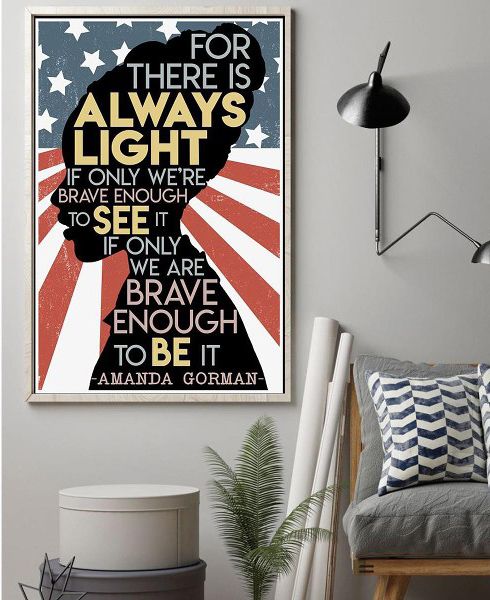 Juneteenth freedom day liberation day gift American flag black queen always light see be Home Living Room Wall Decor Vertical Poster Canvas G95