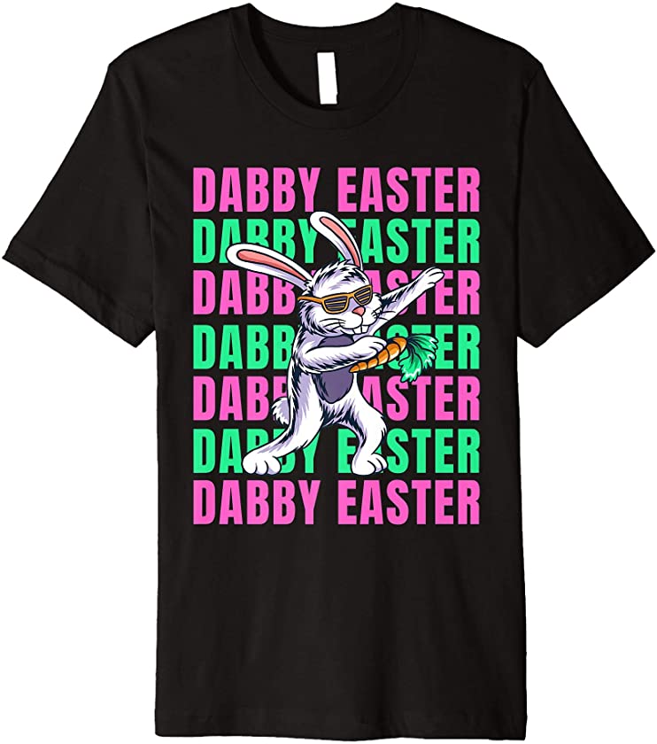 Boys Dabbing Happy Easter Day Rabbit Girls Kids Premium T-Shirt