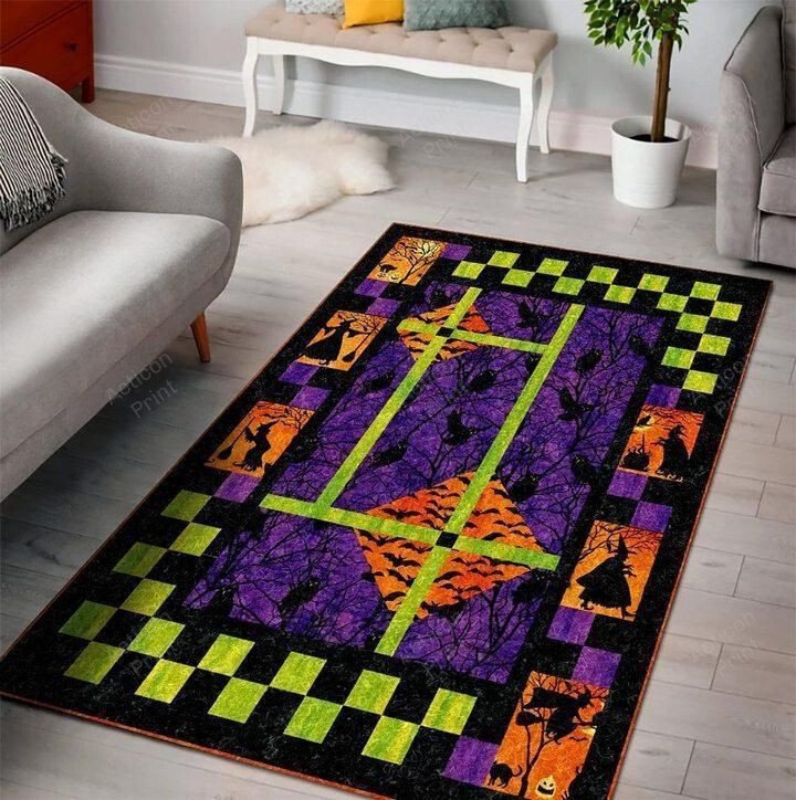 Halloween Witch Pumpkin Ghost Skull Spooky Spider Vampire Zoombie Bats Area Rug Carpet Vintage Home Decor Gift Ideagable Area Rug Carpet Vintage Home Decor Gift Idea Carpet