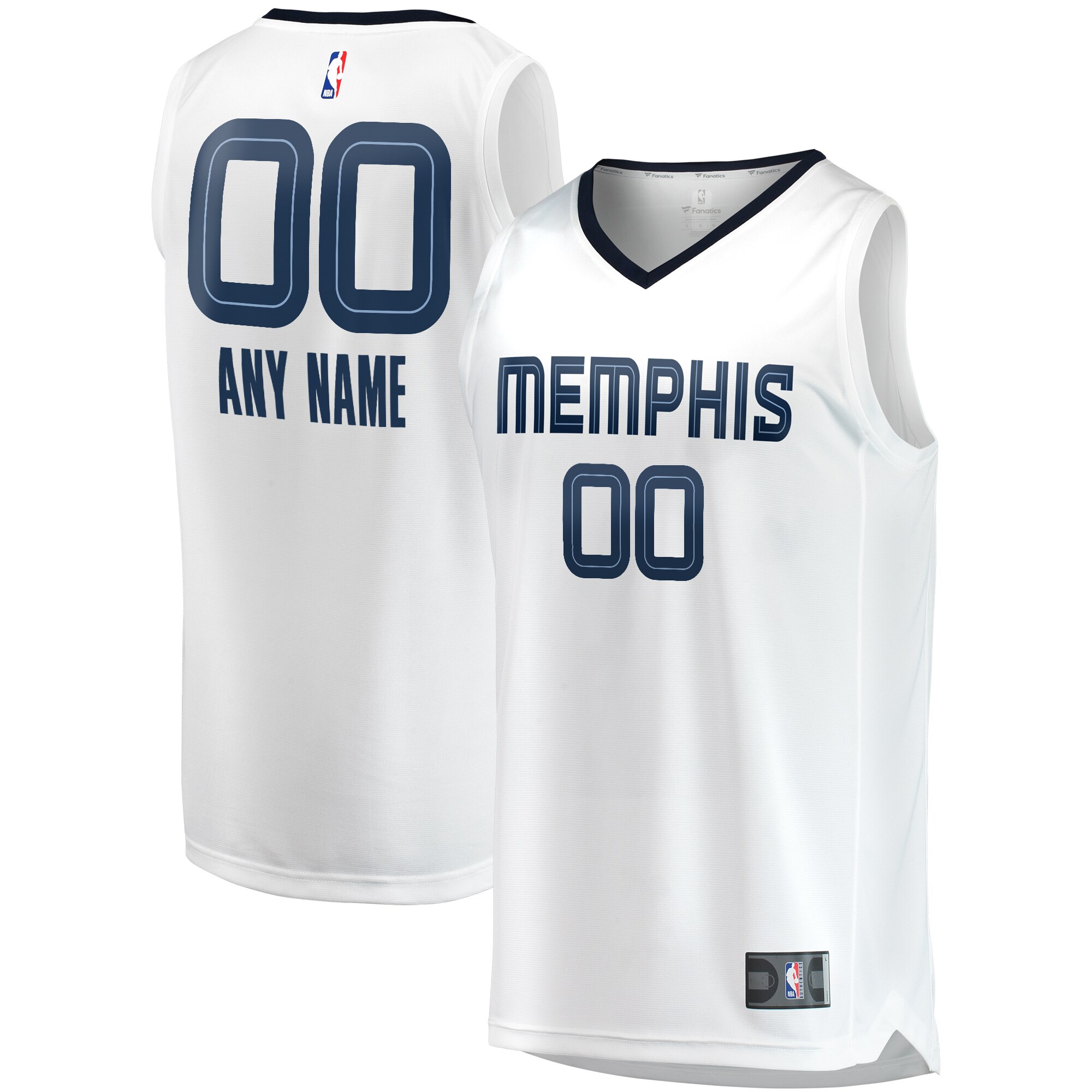 Memphis Grizzlies Fast Break Custom Jersey – Association Edition – White