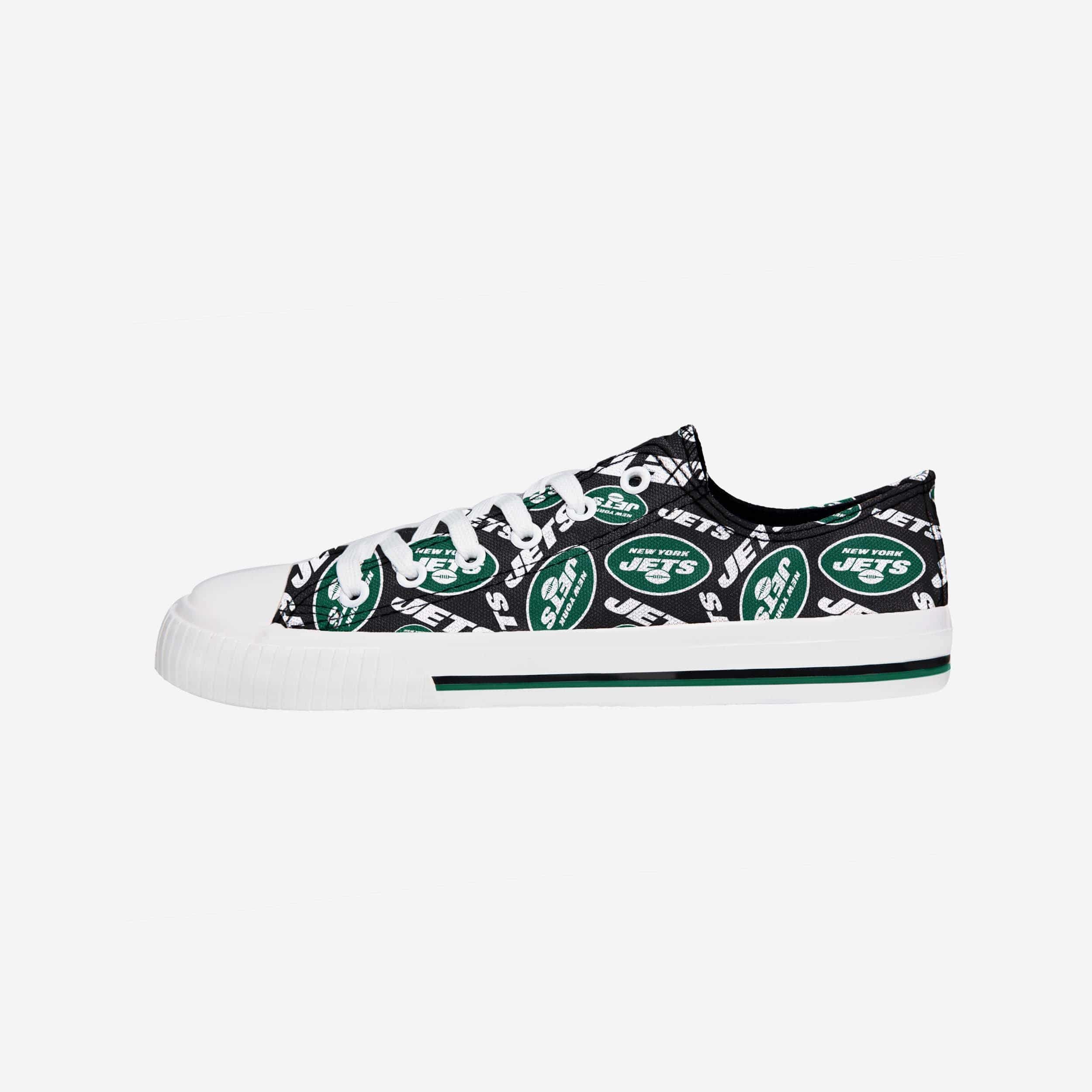 New York Jets Womens Low Top Repeat Print Canvas Shoe