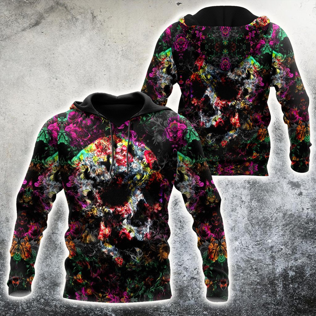 Tropical Skull Hoodie For Men And Women