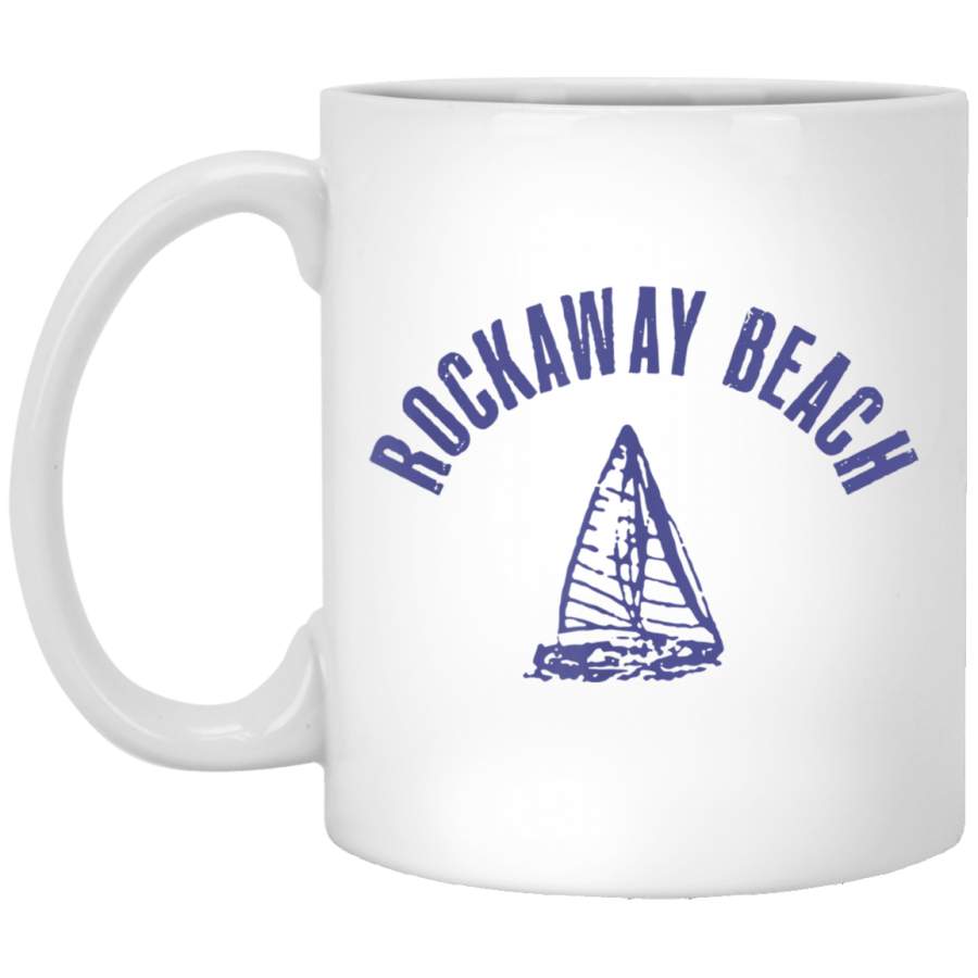 Vintage Rockaway Beach Mug White Mug