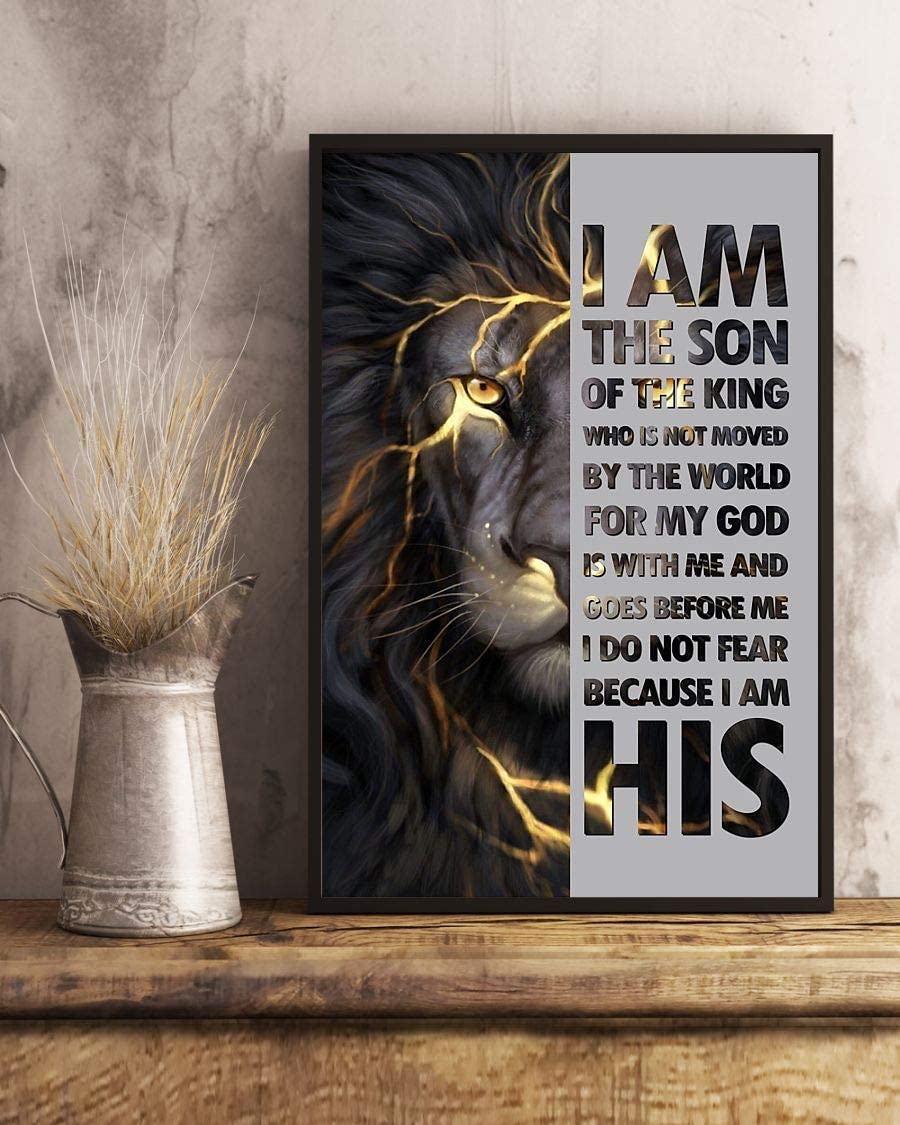 Skitongifts Poster No Frame, Wall Art, Home Decor God Lion I Am The Son Of The King 1208