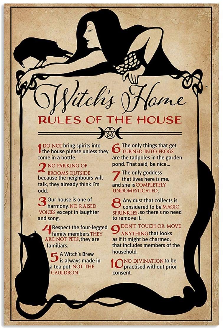 Witch House Rule Mermaid For Lovers Canvas And Poster, Canvas Prints, My Poster Wall, Canvas Wall Art, Wall Decor Visual Art, Halloween Gift, Happy Halloween