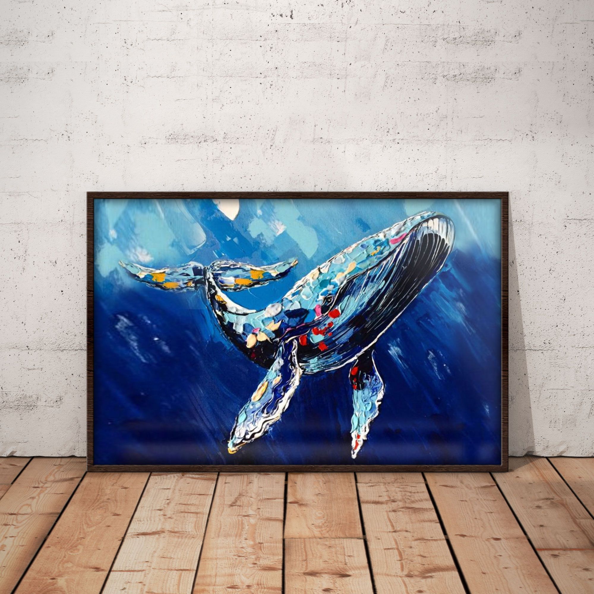 B1505 T248 Whale Art Poster & Canvas