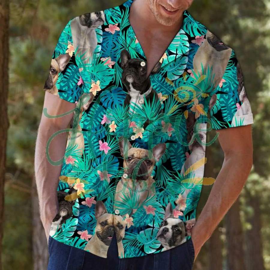 French Bulldog Tropical Hawaiian Shirt Ha44007