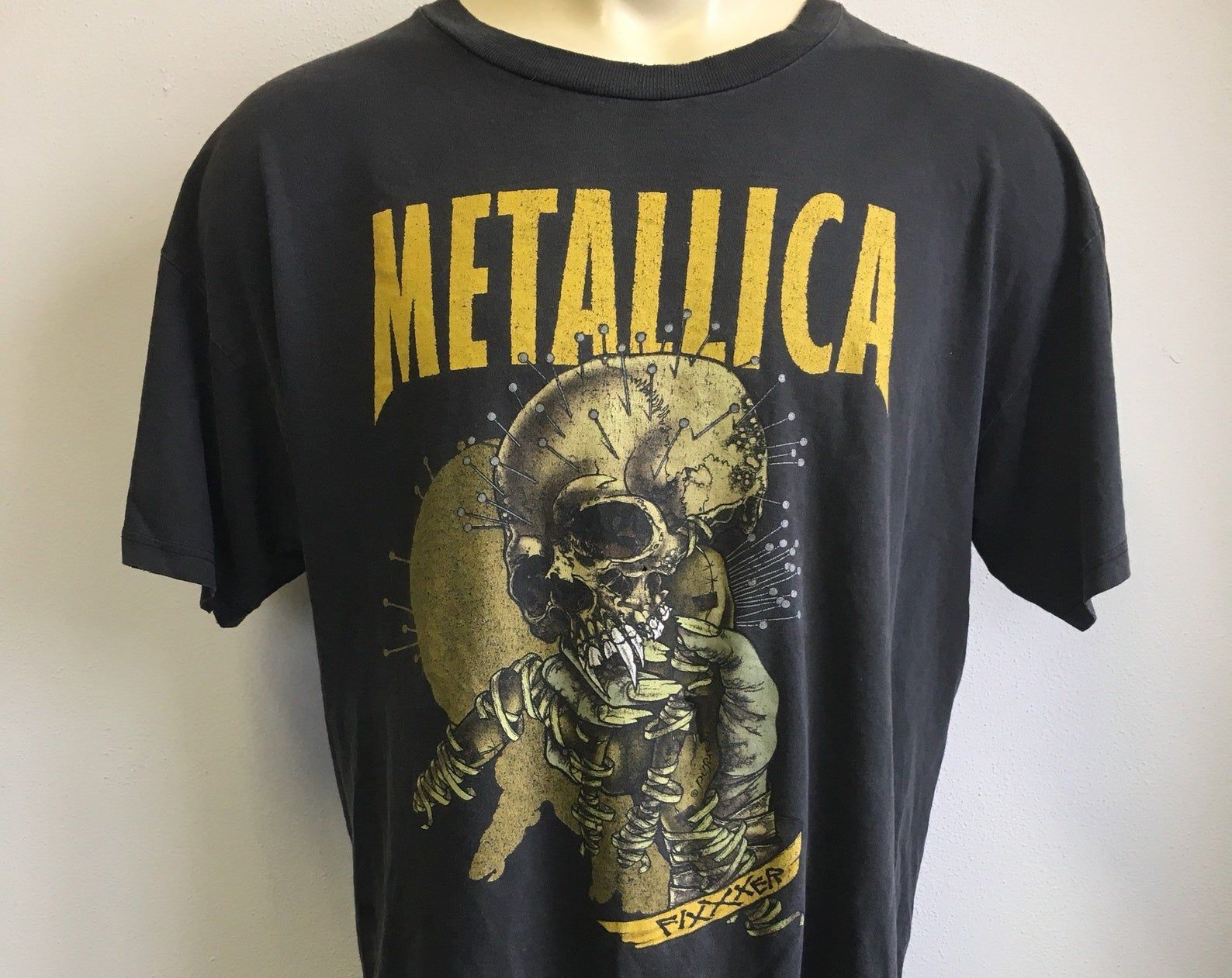 Vintage Metallica Shirt 90S Tour Fixxxer Rare! Pushead Distressed Double Sided Art Tshirt Giant Metal Band Rock X-