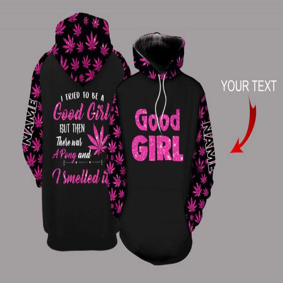 Good Girl and a Bong Pink Personalized US Unisex Size Hoodie