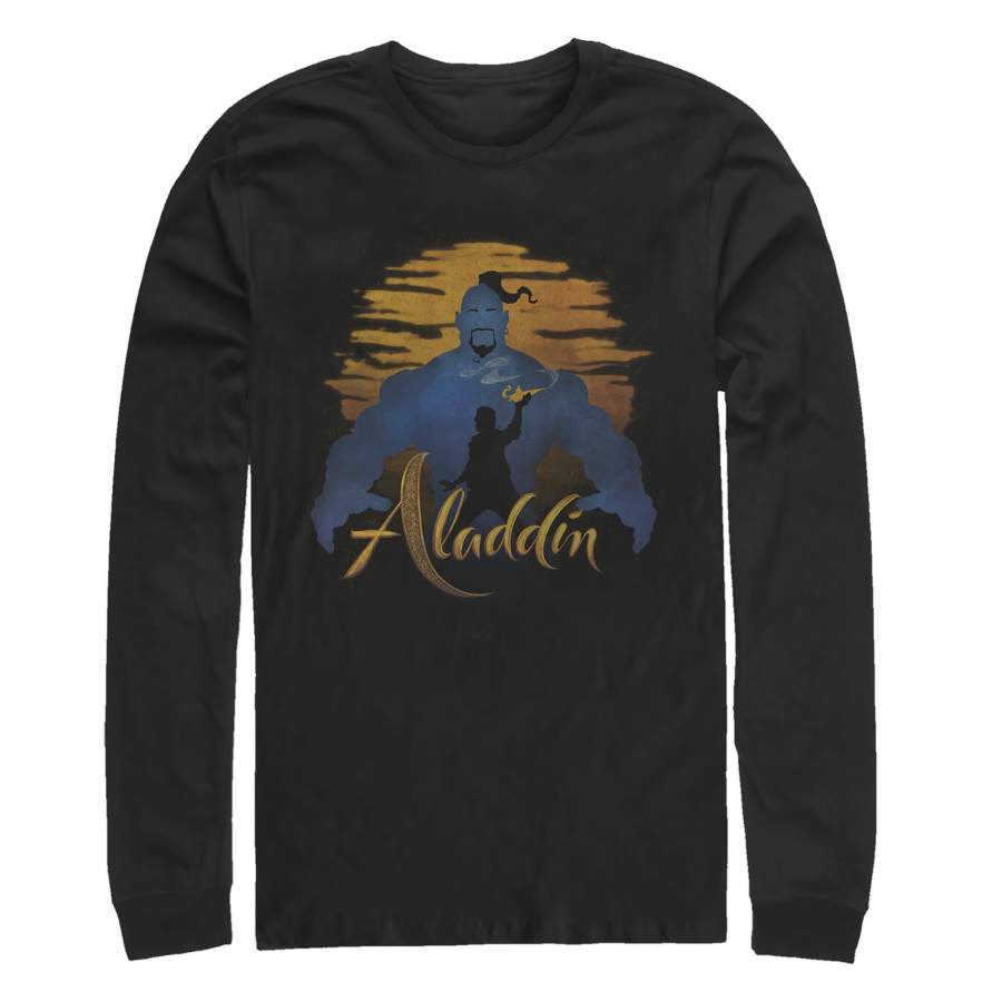 Aladdin Men’s Genie Sunset Silhouette Long Sleeve Shirt