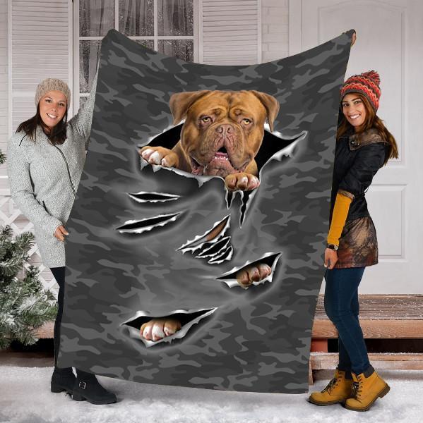 Personalized Dog Gift – Dogue De Bordeaux Puppy Scratch For Dog Lovers – Fleece Blanket