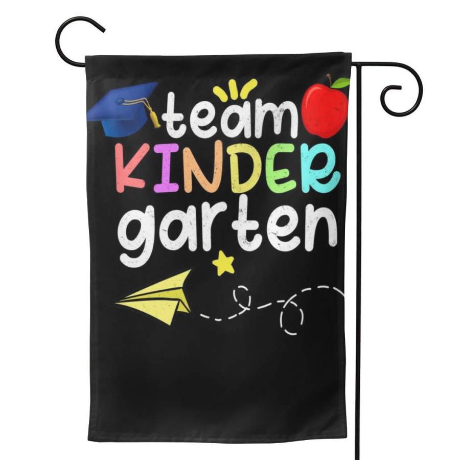 2 Pcs Garden Flag Team Kindergarten Cute Back To Scool Horizontal Poster 12.5″x18″ -Mothers Day, Birthday Gifts for Mom, Dad, Wife, Husband, Daughters, Grandma, Friends