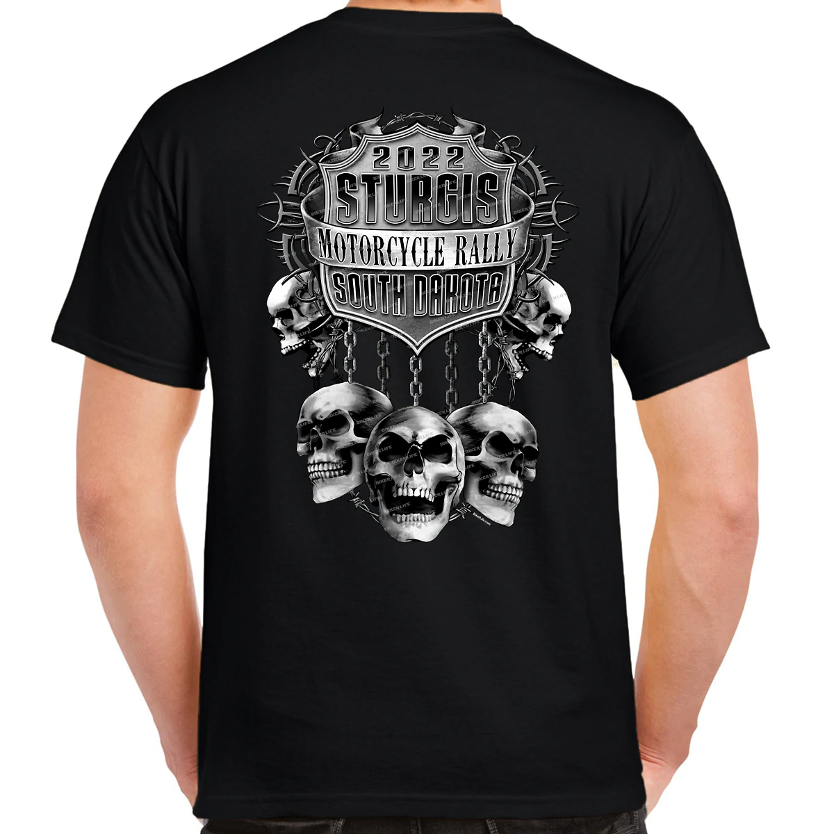 2022 Sturgis Motorcycle Rally Chained Skull T-Shirt