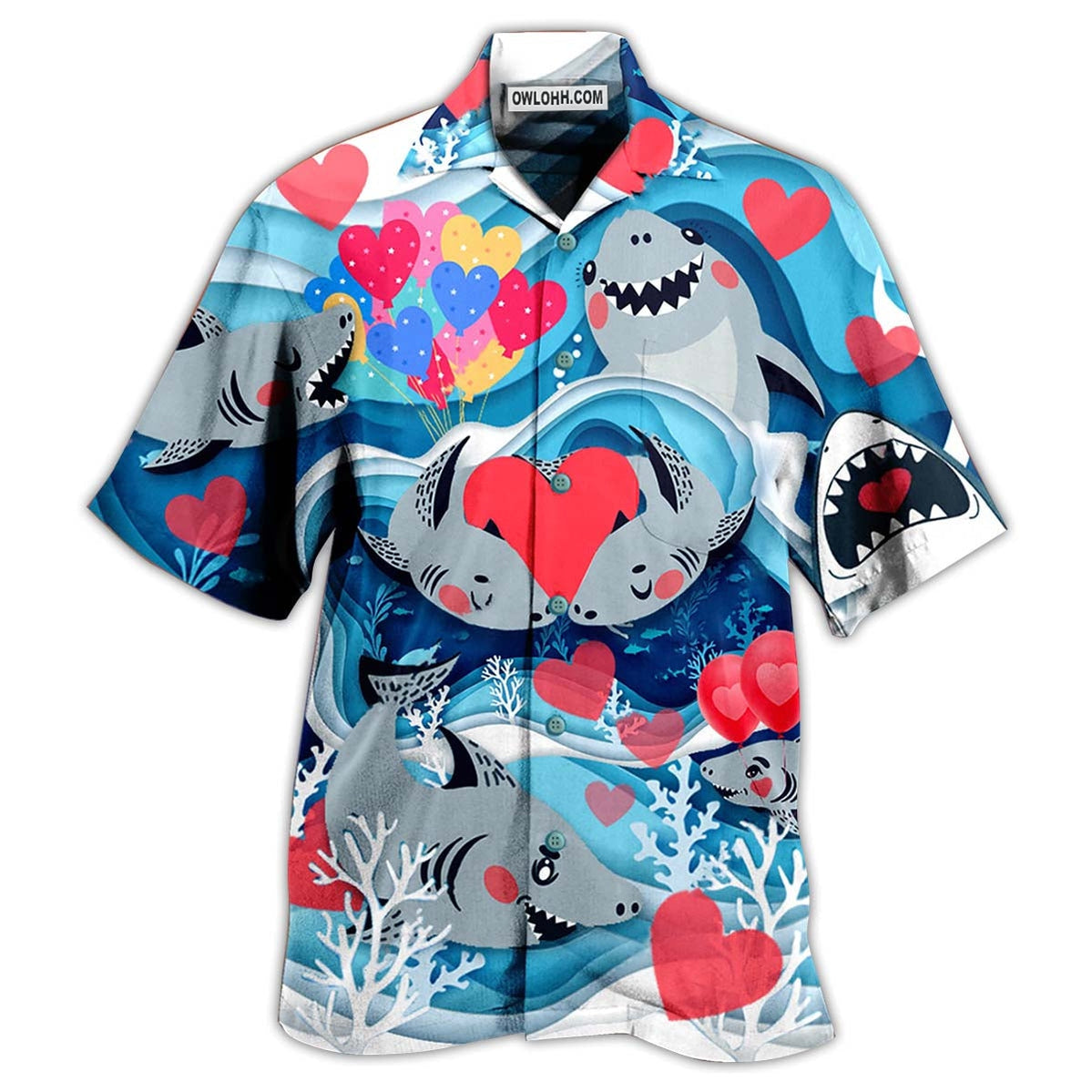 Shark Couple Love Style  – Hawaiian Shirt  – Owl Ohh