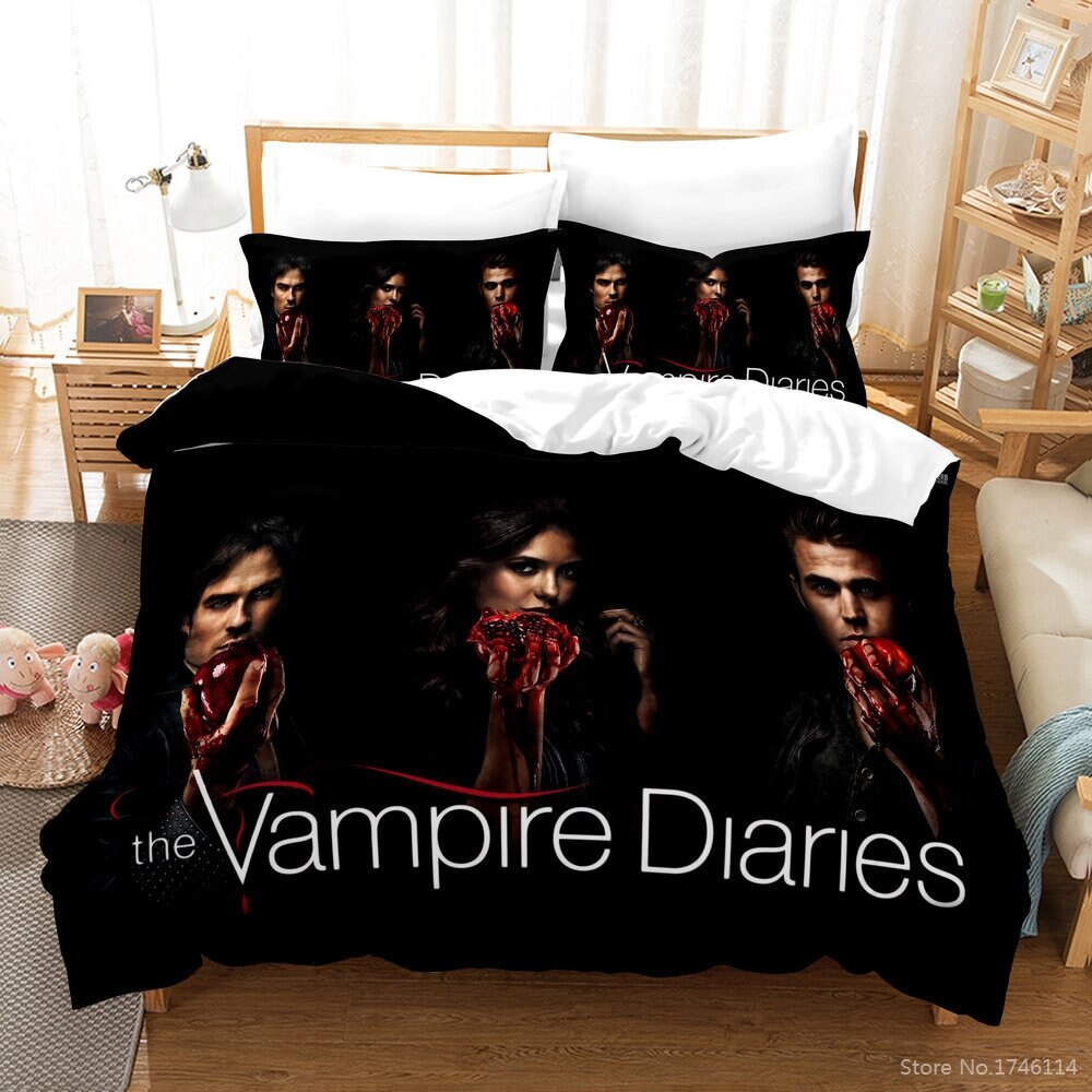 3D Printed Tv Series The Vampire Diaries Duvet Cover Set Twin Full Queen King Size Bedding Set Quilt Cover Set Bedclothes